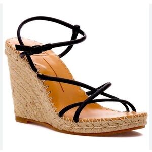 Dolce Vita thin leather strap jute wedges